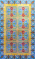 Typical Portuguese old ceramic wall tiles (Azulejos), Portugal