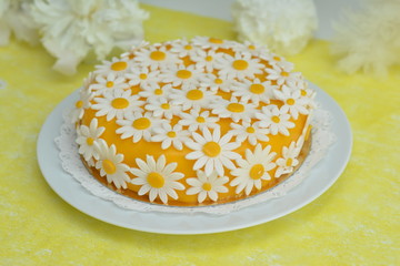 Сake with chamomile