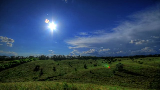 Timelapse HDR. Beautiful Landscape With Storm Clouds
