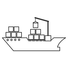 cargo ship silhouette icon vector illustration design