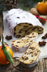 Christmas stollen. Traditional German festive baking.