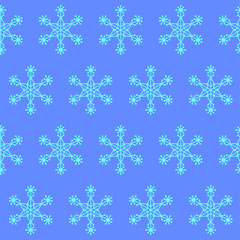 Snow. Winter snowflake seamless pattern background.