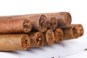 Chocolate Cigars on White