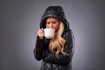 Young woman in a jacket   