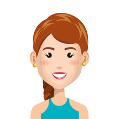 young woman avatar character vector illustration design