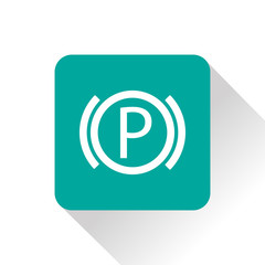 Car parking brake warning vector hmi dashboard flat icon