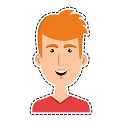 man character with cuttihng line vector illustration design