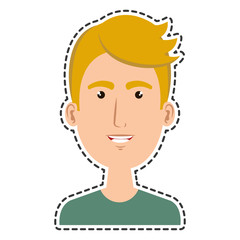 man character with cuttihng line vector illustration design