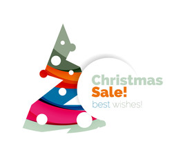 Christmas and New Year geometric banner with text