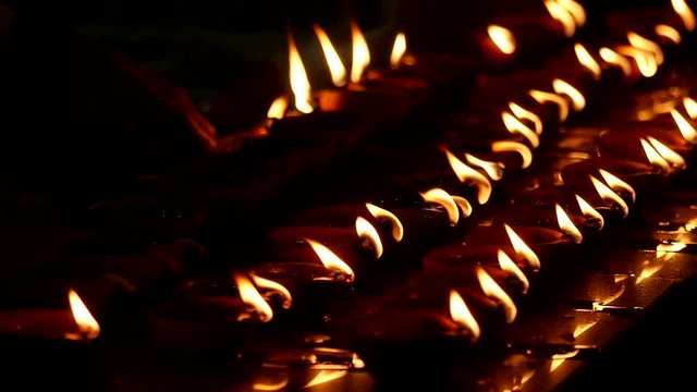 Candles and oil lamps (Deepak). Deepavali