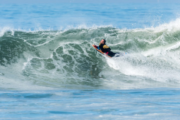 Bodyboarder in action