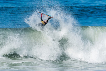 Bodyboarder in action