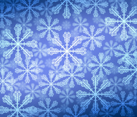 Abstract background with bokeh. Bright snowflake .