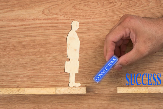 Businessmen and business connections. Concept plan for success.