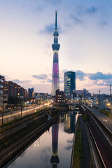 Fototapeta na wymiar Tokyo cityscape with Tokyo Skytree