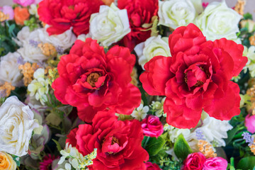 Close up colorful bunch of beautiful flowers.