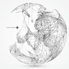 World map point, line, composition, representing the global, Global network connection,international meaning.