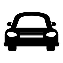 silhouette of car icon over white background. transportation vehicle design. vector illustration