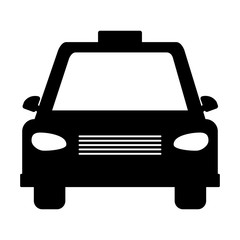 silhouette of taxi car icon over white background. transportation vehicle design. vector illustration