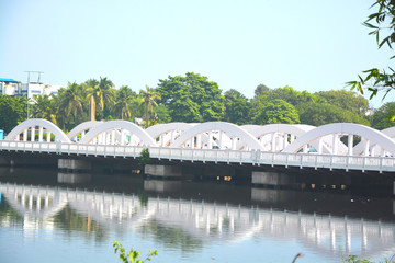 Napier Bridge in Chennai City, India. One of the oldest bridge in Chennai and an iconic landmark.