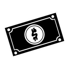 silhouette of money bills icon over white background. vector illustration