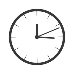 watch clock time device icon over white background. 