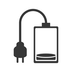 power battery with plug icon over white background. vector illustration