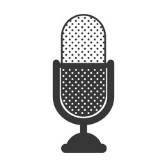 retro microphone audio device icon over white background. vector illustration