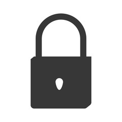 silhouette of security padlock icon over white background. vector illustration