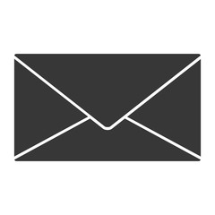 silhouette of envelope mail icon over white background. vector illustration