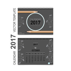 2017 Calendar planner vector design, monthly calendar template f