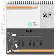 Fototapeta na wymiar 2017 Calendar planner vector design, monthly calendar template f