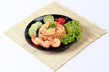 Fried rice with shrimp call Khao Pad Kong in Thai