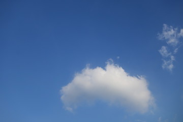 Cloud against clear blue sky background