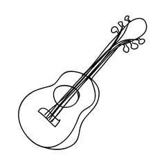 acoustic guitar instrument icon image vector illustration design 