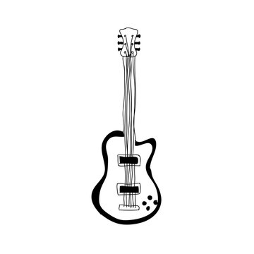 electric guitar instrument icon image vector illustration design 