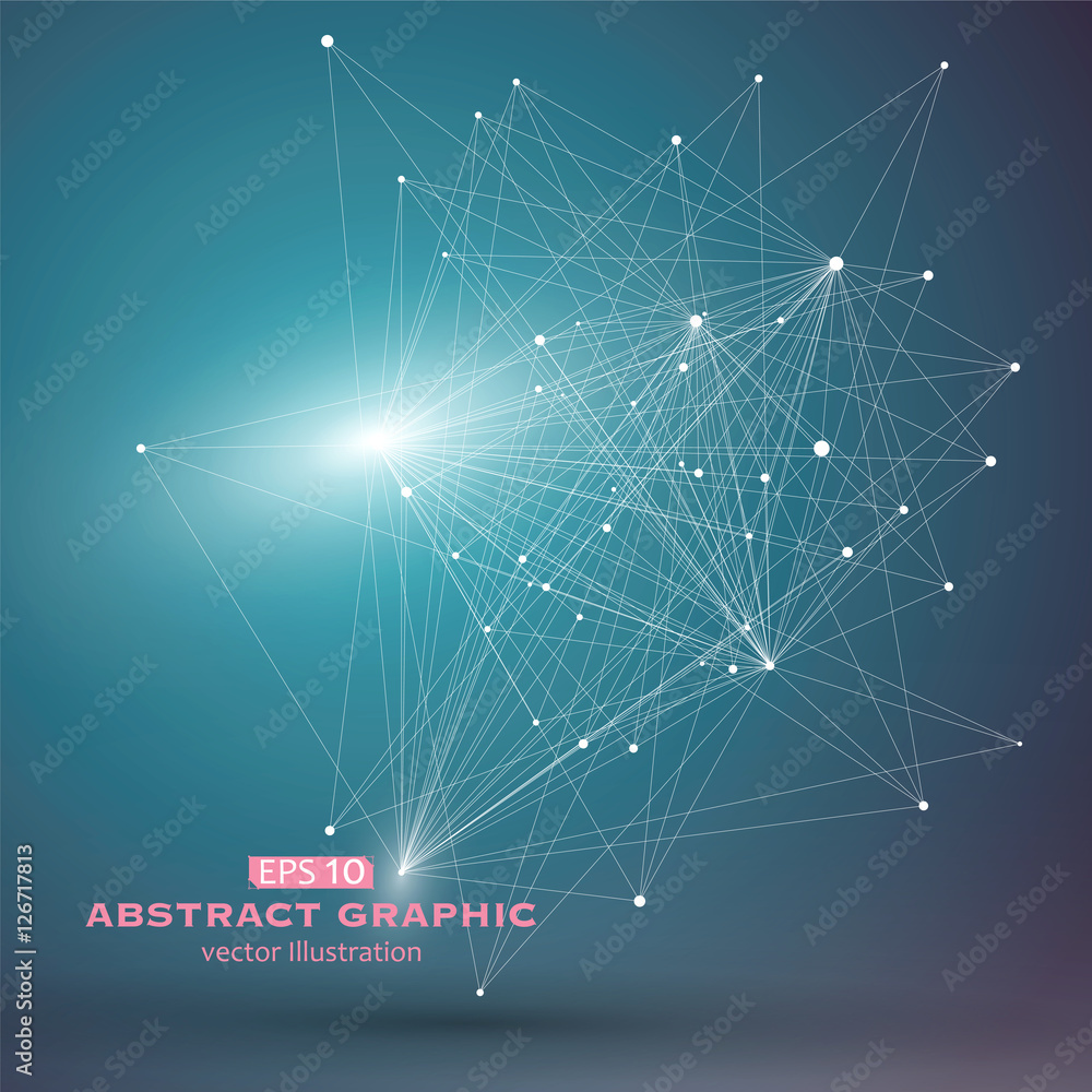 Poster dot and line consisting of abstract graphics.