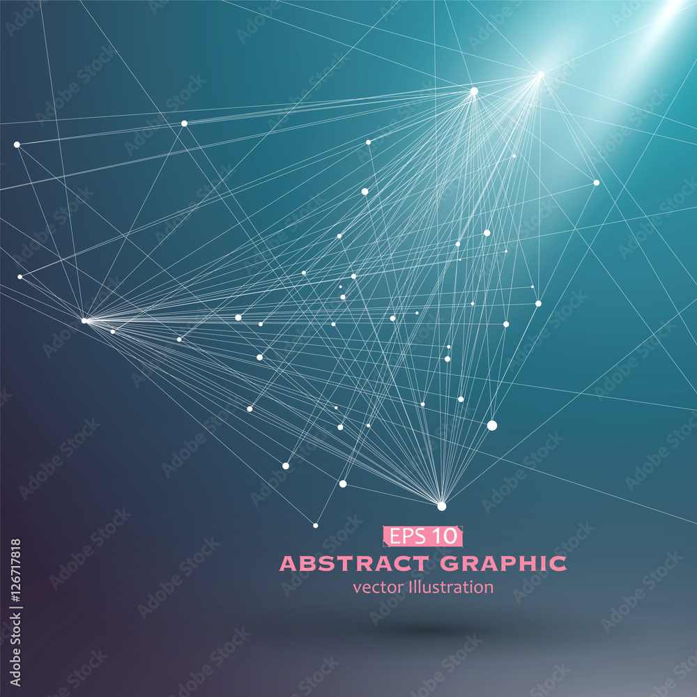 Poster dot and line consisting of abstract graphics.