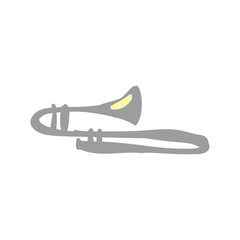 trombone instrument icon image vector illustration design 