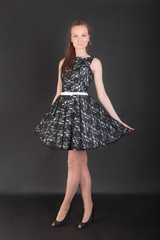 Naklejka premium slim girl in a dress