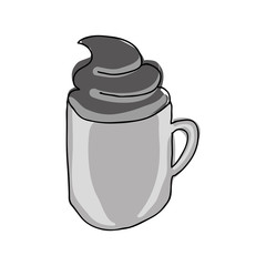 coffee mug with foam icon image vector illustration design 