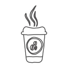 disposable coffee cup icon image vector illustration design 