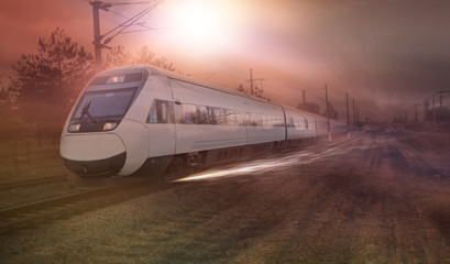 Naklejka premium high speed train