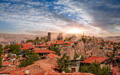 Ankara Castle, Ankara capital city of Turkey - obrazy, fototapety, plakaty