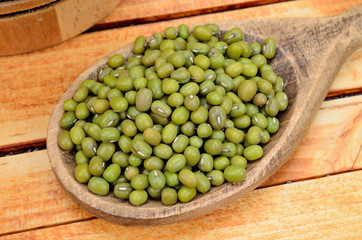 mung beans on table