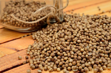 coriander seed on table
