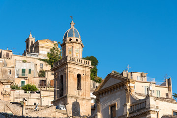 Fototapeta na wymiar Detail of the old baroque town of Ragusa Ibla in Sicily, Italy