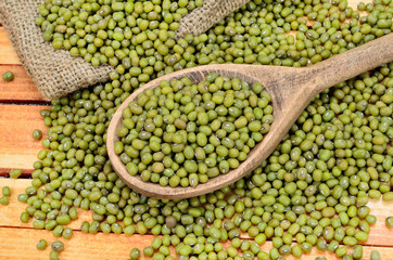 mung beans on table