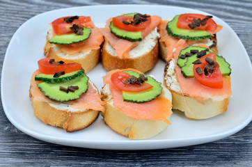 bruschette salmon oh dish