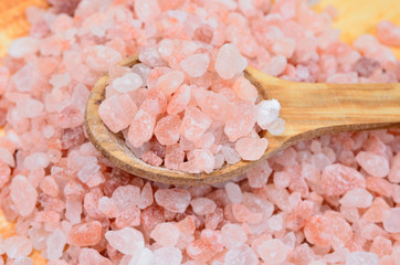 Fototapeta na wymiar pink salt on table